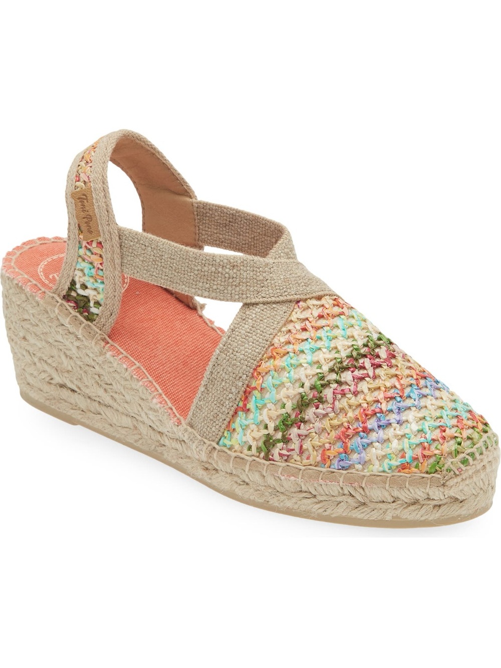 Toni Pons Terra Wedge Espadrille (Sz 39) Multi Beige